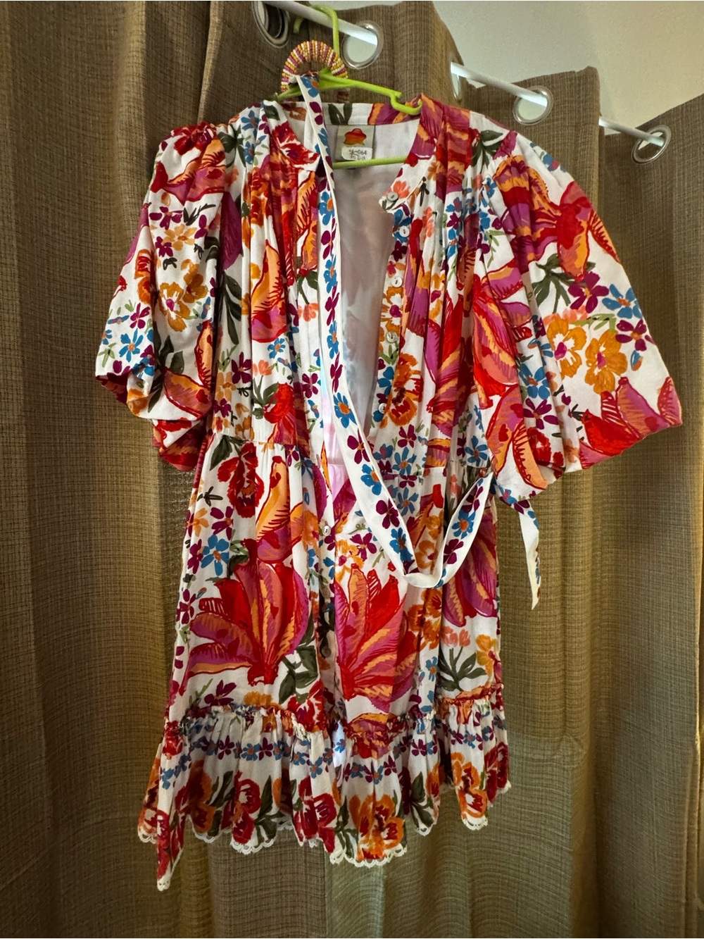 FARM Rio Multicolor Floral Puff-Sleeve Mini Dress - Picture 2 of 2